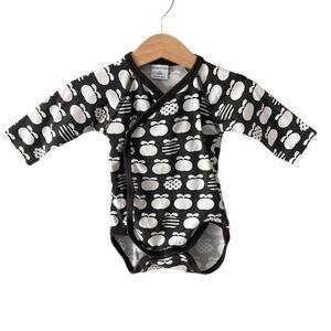 Polarn O. Pyret Long Sleeve Bodysuit - Apples - Brown White - 2-4M